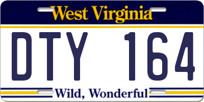 WV license plate DTY164