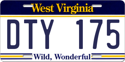 WV license plate DTY175