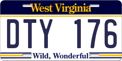WV license plate DTY176