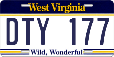WV license plate DTY177