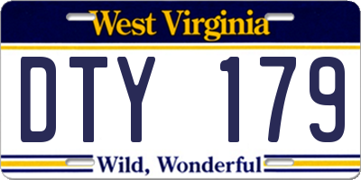WV license plate DTY179
