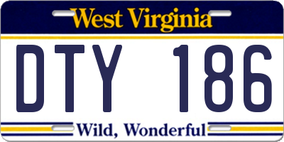 WV license plate DTY186