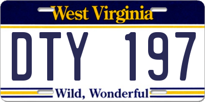 WV license plate DTY197