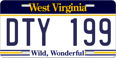 WV license plate DTY199