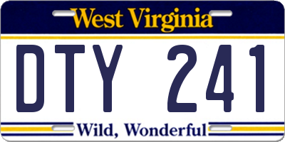 WV license plate DTY241