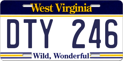 WV license plate DTY246