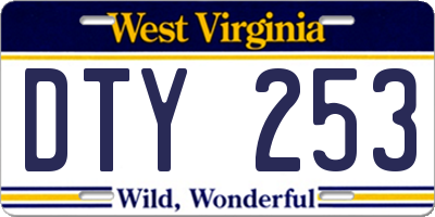 WV license plate DTY253