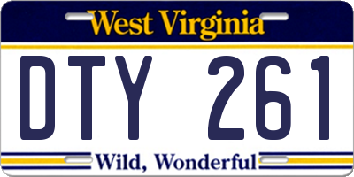 WV license plate DTY261