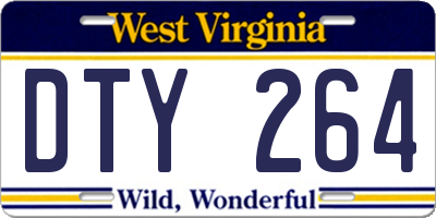 WV license plate DTY264