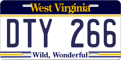 WV license plate DTY266
