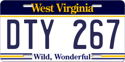 WV license plate DTY267