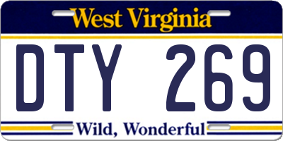 WV license plate DTY269