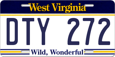 WV license plate DTY272