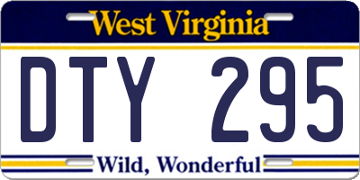 WV license plate DTY295