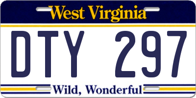 WV license plate DTY297