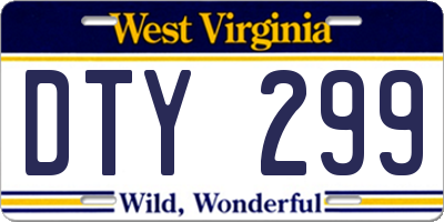 WV license plate DTY299