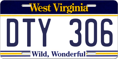 WV license plate DTY306