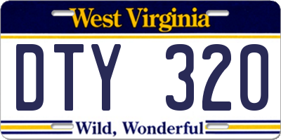 WV license plate DTY320