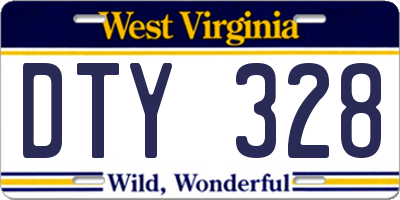 WV license plate DTY328