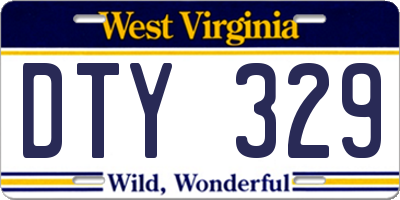 WV license plate DTY329