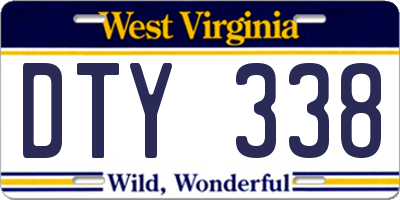 WV license plate DTY338