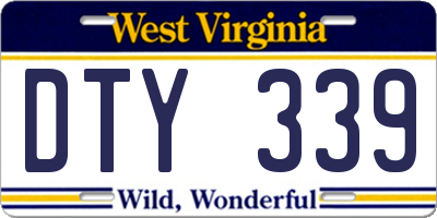 WV license plate DTY339