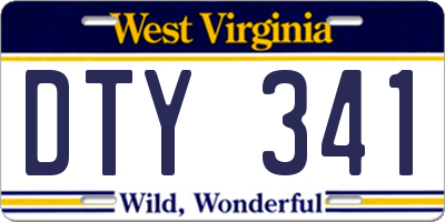 WV license plate DTY341