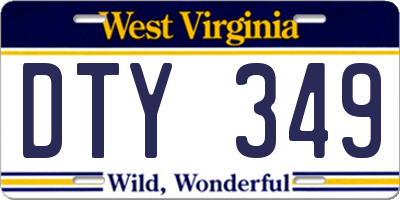 WV license plate DTY349