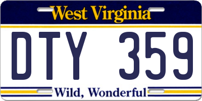 WV license plate DTY359