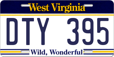 WV license plate DTY395