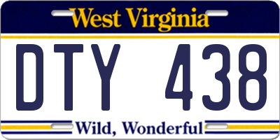 WV license plate DTY438