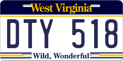 WV license plate DTY518