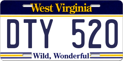 WV license plate DTY520