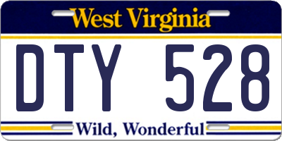WV license plate DTY528