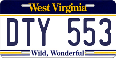 WV license plate DTY553