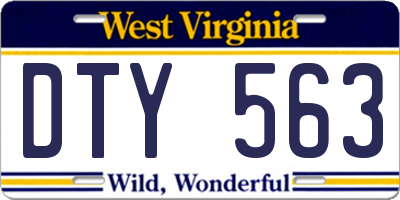 WV license plate DTY563