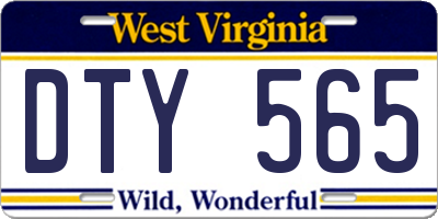 WV license plate DTY565