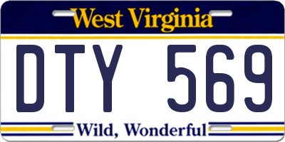 WV license plate DTY569