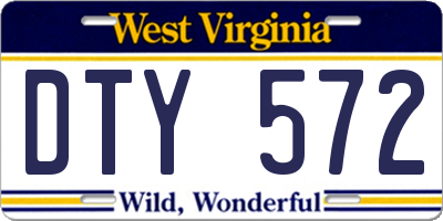 WV license plate DTY572