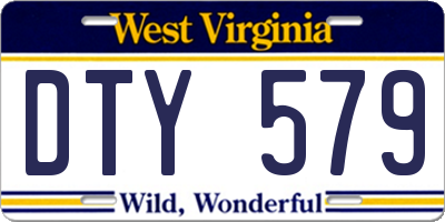 WV license plate DTY579