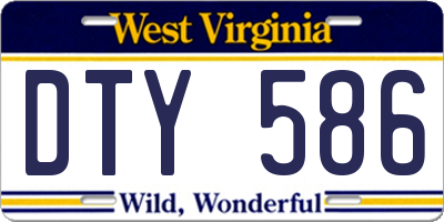 WV license plate DTY586