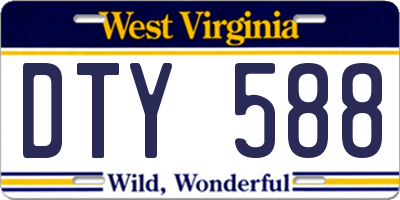 WV license plate DTY588