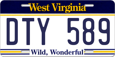 WV license plate DTY589