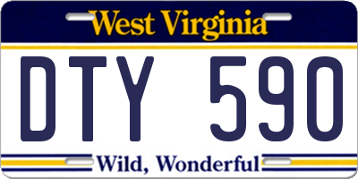 WV license plate DTY590