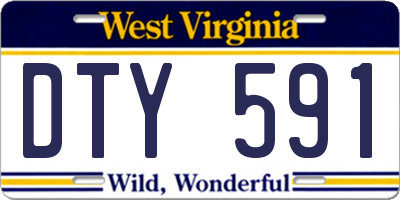 WV license plate DTY591
