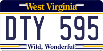 WV license plate DTY595
