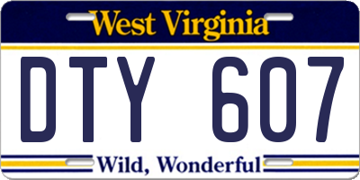 WV license plate DTY607