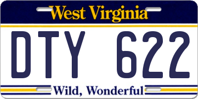 WV license plate DTY622
