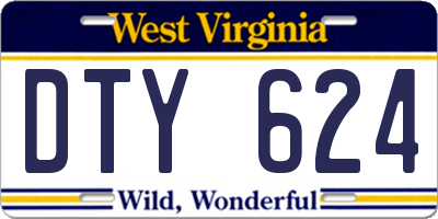 WV license plate DTY624