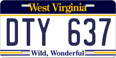 WV license plate DTY637
